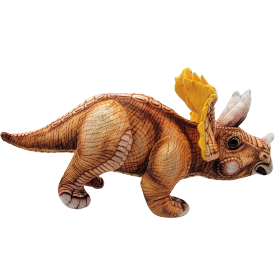 Orange Triceratops plush