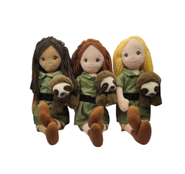 Zookeeper Doll with Sloth -Brown Hair