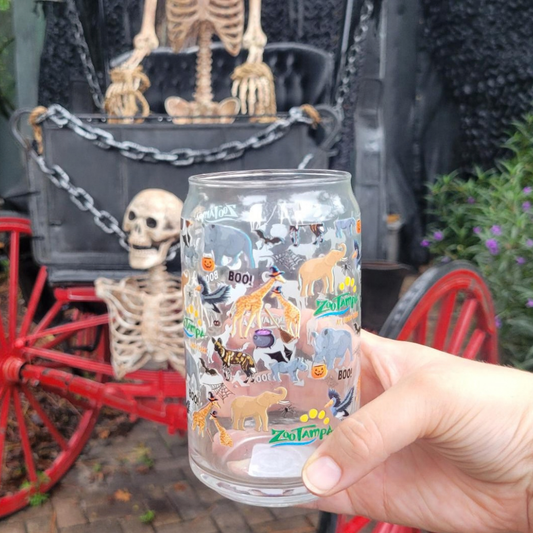 Halloween Animal Collage Glass