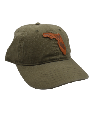 Florida Leather Patch Baseball hat -Forest Green