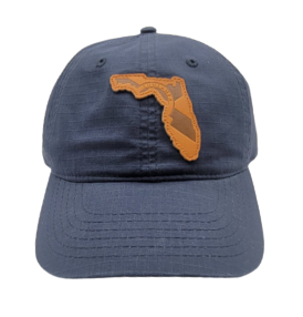 Florida Leather Patch Baseball Hat -Dark Blue