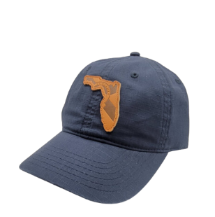 Florida Leather Patch Baseball Hat -Dark Blue