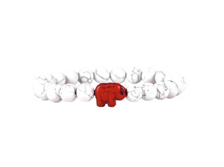 Elephant Tracking Bracelet - White Howlite