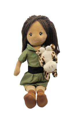 Zookeeper Doll with Giraffe - Brown Hair