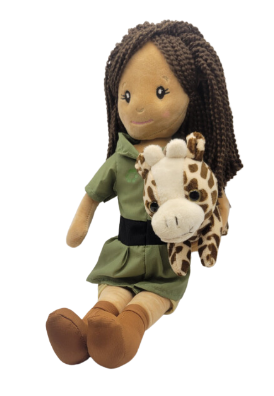 Zookeeper Doll with Giraffe - Brown Hair