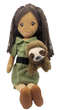 Zookeeper Doll with Sloth -Brown Hair