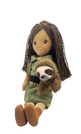 Zookeeper Doll with Sloth -Brown Hair