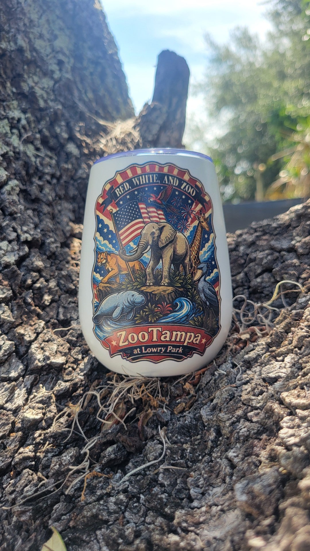 Red, White and Zoo Wine Tumbler