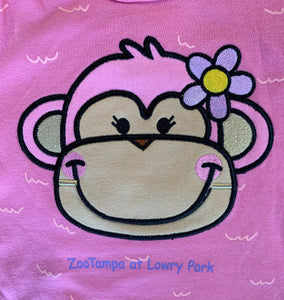 Pink Monkey Baby Bodysuit
