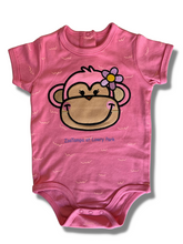 Load image into Gallery viewer, Pink Monkey Baby Bodysuit
